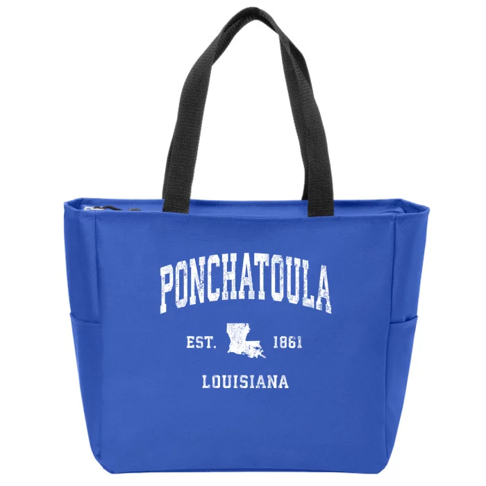 Ponchatoula Louisiana La Vintage Athletic Zip Tote Bag