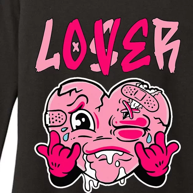 Pink Loser Lover Pink Drip Heart Matching Womens CVC Long Sleeve Shirt