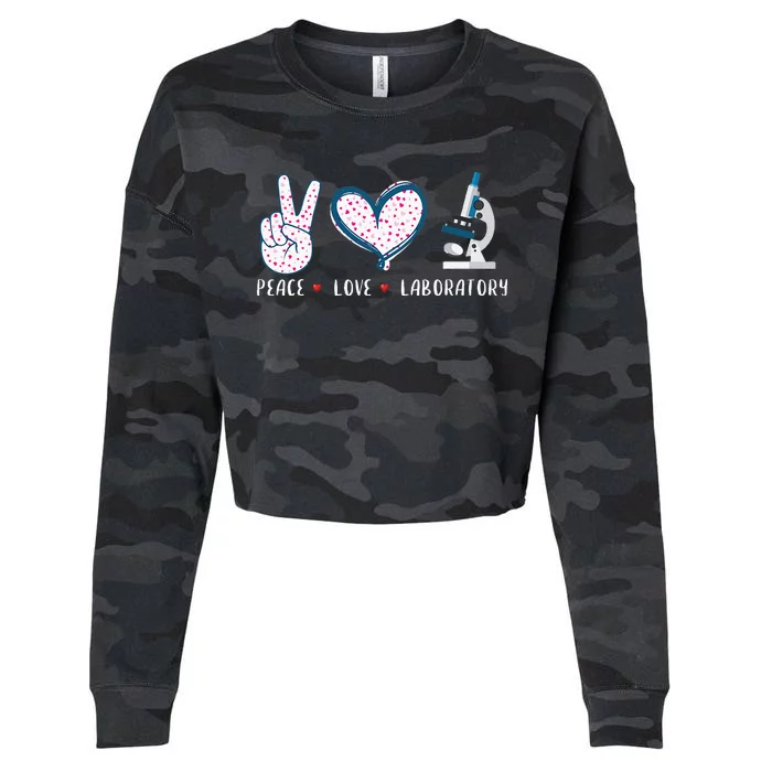 Peace Love Laboratory Lab Research Gifts Cropped Pullover Crew