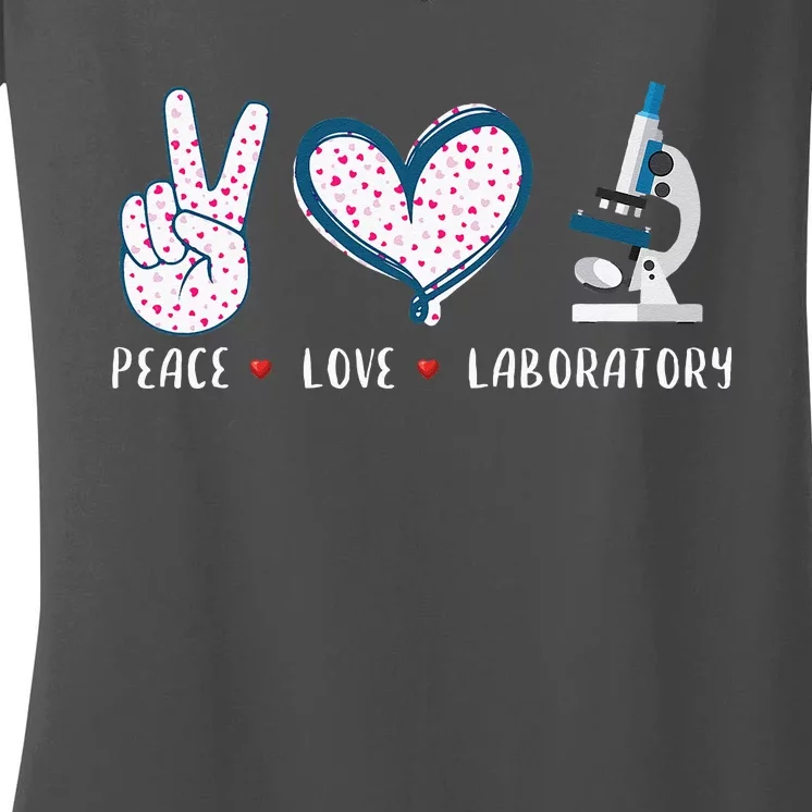 Peace Love Laboratory Lab Research Gifts Women's V-Neck T-Shirt