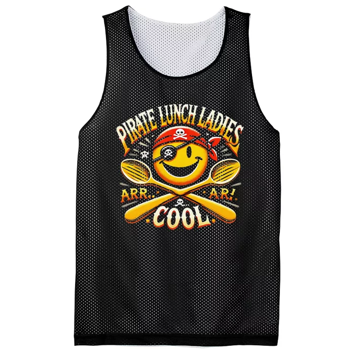 Pirate Lunch Ladies Fun With Funny Wooden Spoons Halloween Mesh Reversible Basketball Jersey Tank