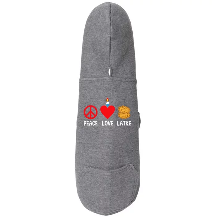 Peace Love Latke Menorah Lakes Happy Hanukkah Doggie 3-End Fleece Hoodie