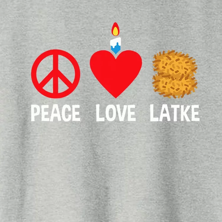 Peace Love Latke Menorah Lakes Happy Hanukkah Women's Crop Top Tee