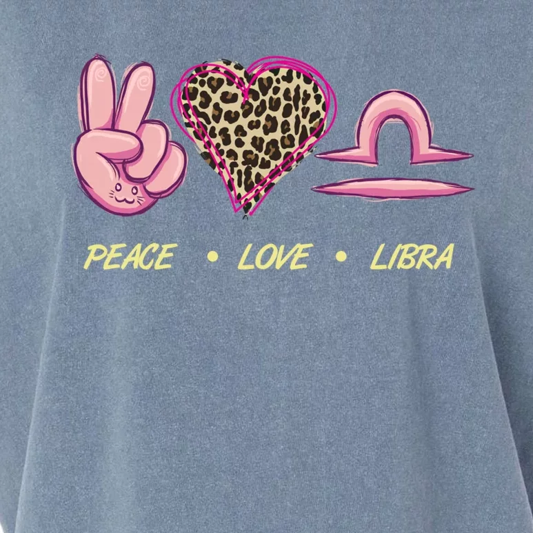 Peace Love Libra Zodiac Sign Horoscope Gift Garment-Dyed Women's Muscle Tee