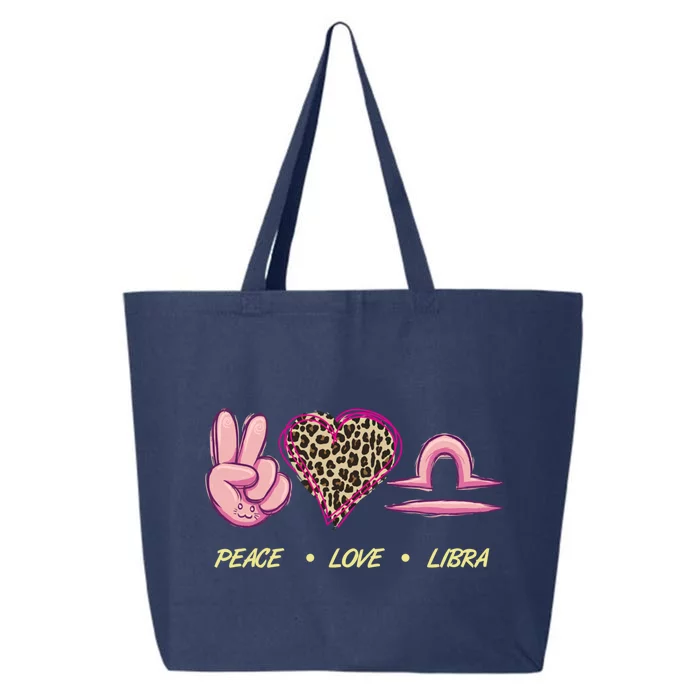 Peace Love Libra Zodiac Sign Horoscope Gift 25L Jumbo Tote