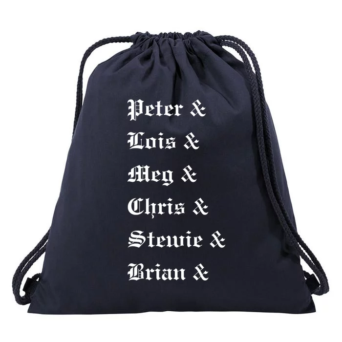 Peter Lois Meg Chris Stewie Brian Drawstring Bag