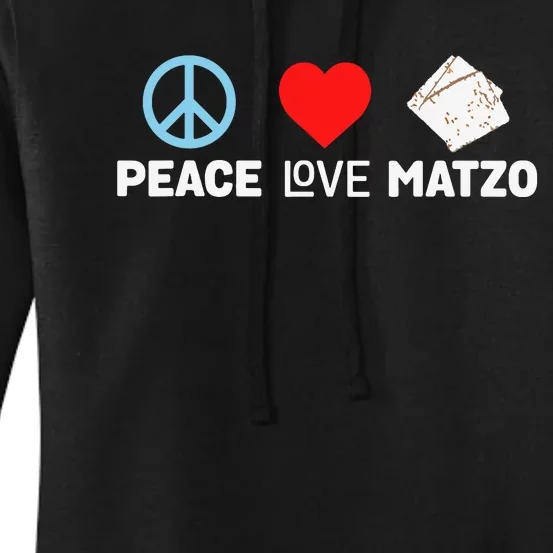 Peace Love Matzo Funny Passover Seder Jewish Food Women's Pullover Hoodie