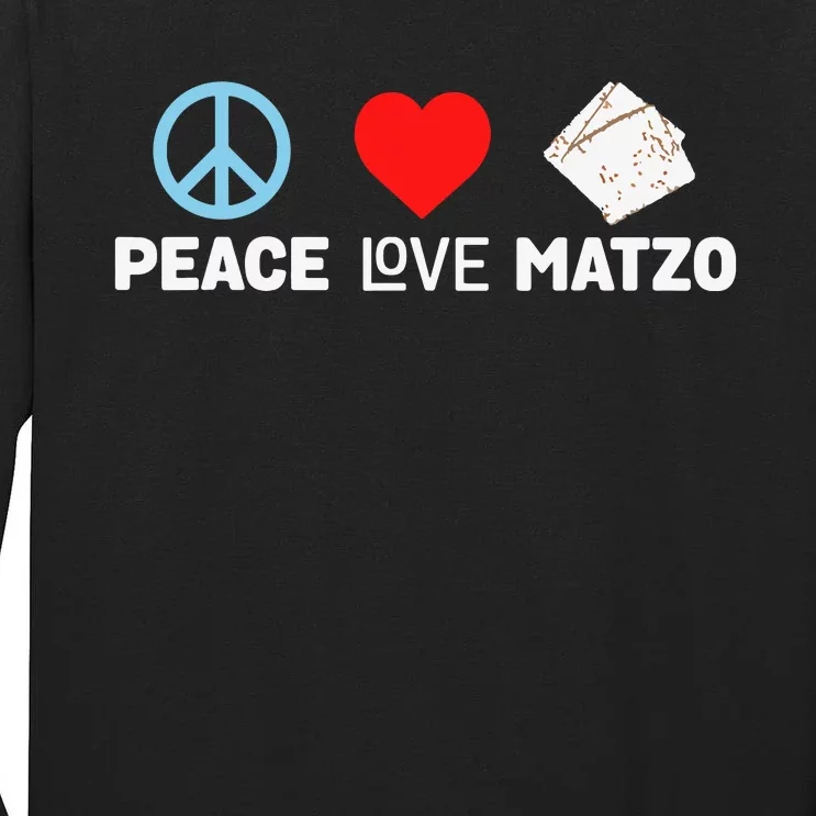 Peace Love Matzo Funny Passover Seder Jewish Food Tall Long Sleeve T-Shirt