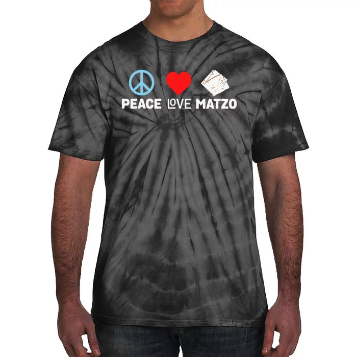 Peace Love Matzo Funny Passover Seder Jewish Food Tie-Dye T-Shirt