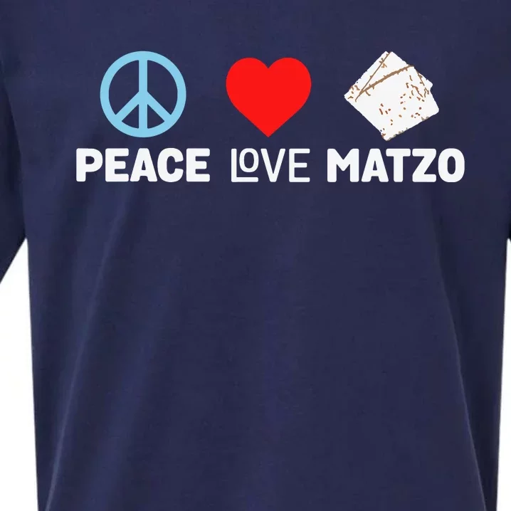 Peace Love Matzo Funny Passover Seder Jewish Food Sueded Cloud Jersey T-Shirt