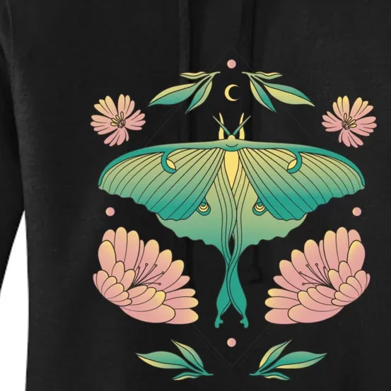 Pastel Luna Moth Butterfly Bug Insect Women's Pullover Hoodie