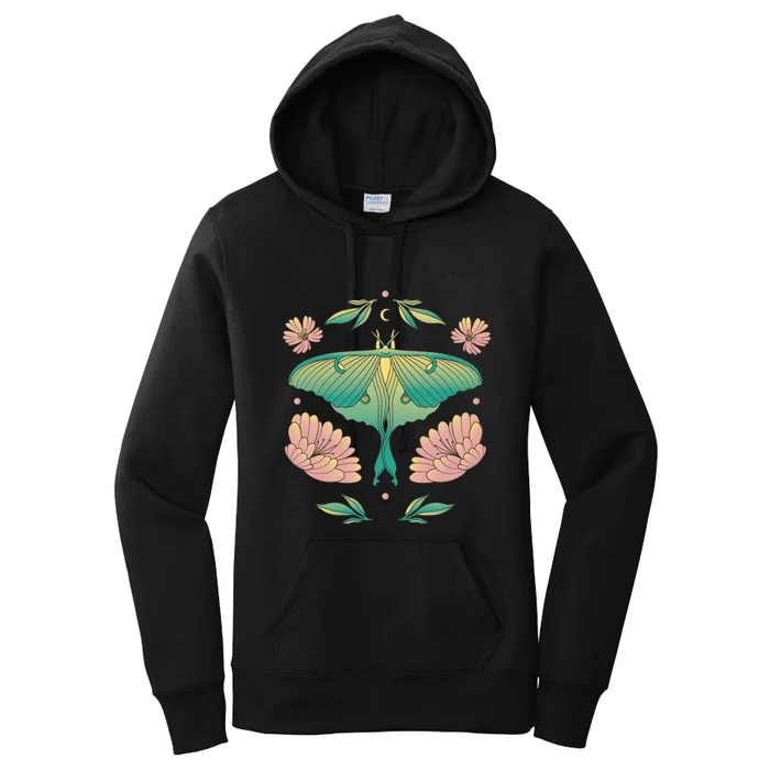 Pastel Luna Moth Butterfly Bug Insect Women's Pullover Hoodie