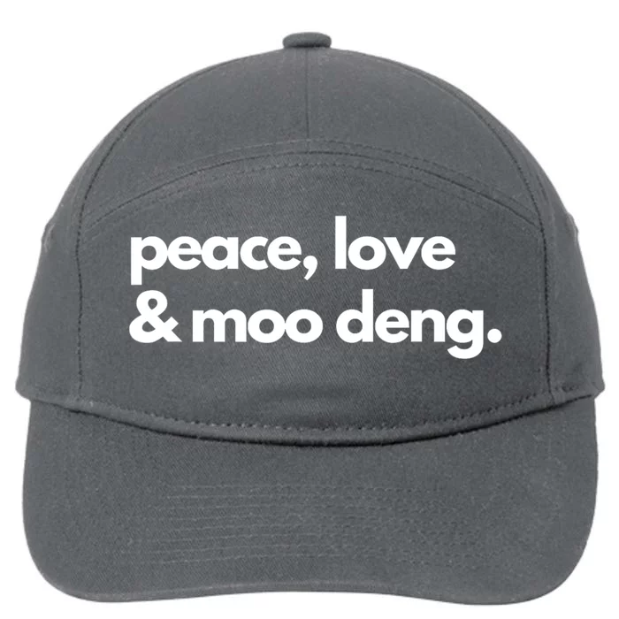 Peace Love & Moo Deng 7-Panel Snapback Hat