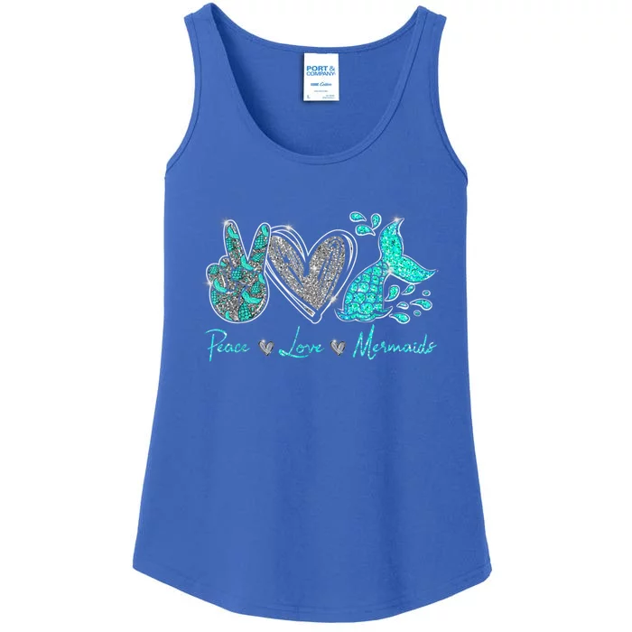 Peace Love Mermaids Mermaid Lover Funny Gift Funny Gift Ladies Essential Tank