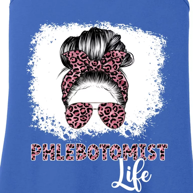 Phlebotomist Life Messy Bun Nurse Phlebotomy Gift Ladies Essential Tank