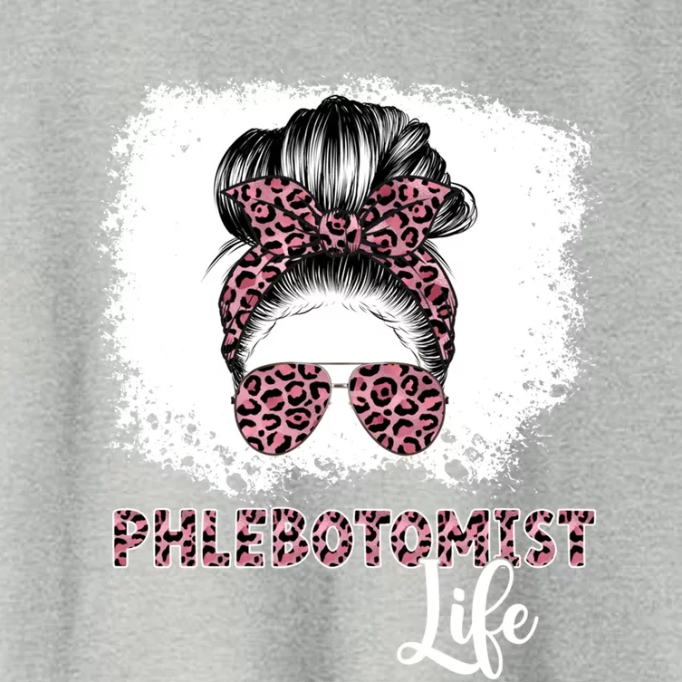 Phlebotomist Life Messy Bun Nurse Phlebotomy Gift Women's Crop Top Tee