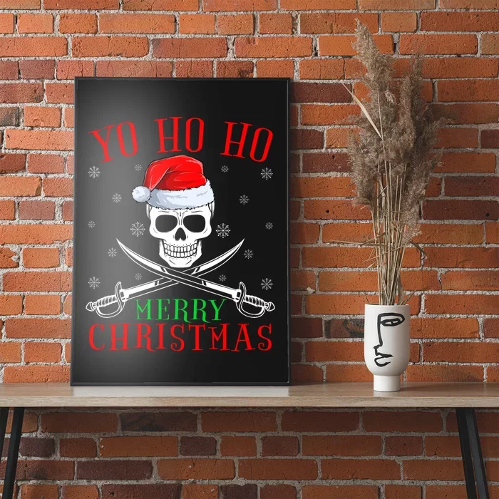 Pirate Lover Matching Santa Yo Ho Ho Pirate Merry Christmas Poster