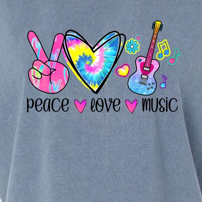 Peace Love Music Tie Dye Garment-Dyed Women's Muscle Tee