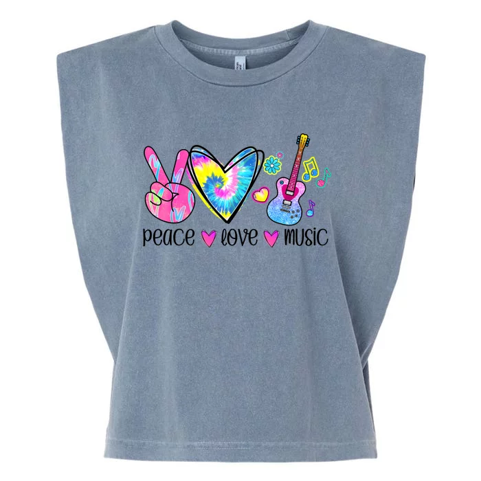 Peace Love Music Tie Dye Garment-Dyed Women's Muscle Tee