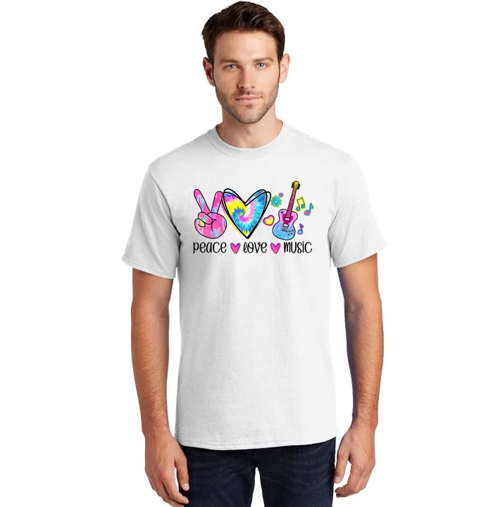 Peace Love Music Tie Dye Tall T-Shirt