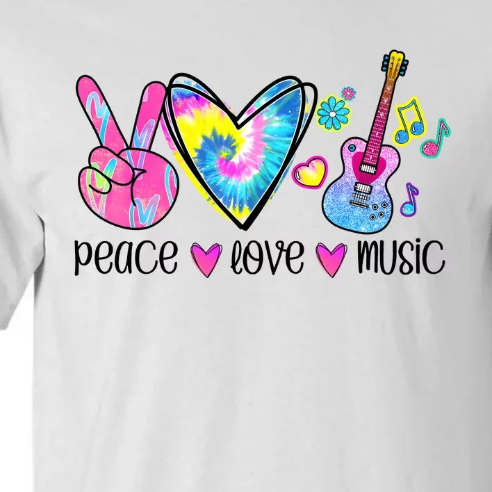 Peace Love Music Tie Dye Tall T-Shirt