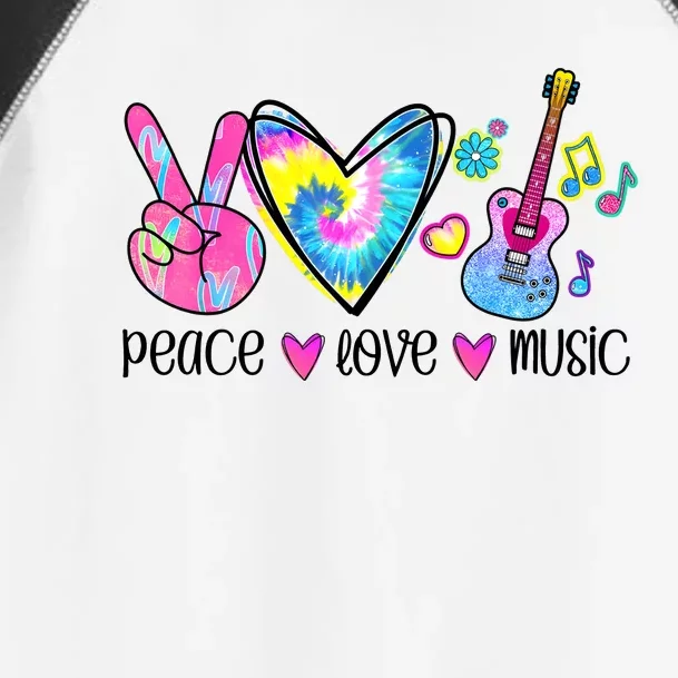 Peace Love Music Tie Dye Toddler Fine Jersey T-Shirt