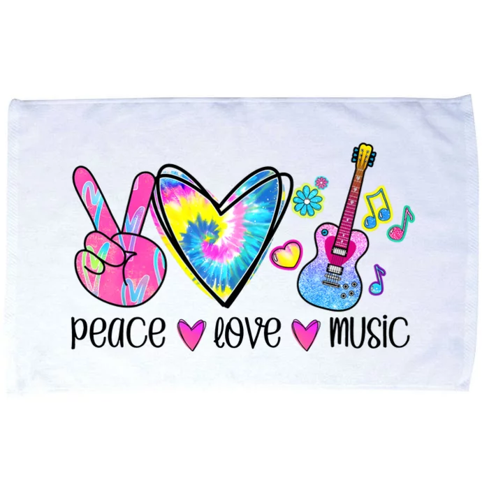 Peace Love Music Tie Dye Microfiber Hand Towel