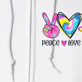 Peace Love Music Tie Dye Full Zip Hoodie