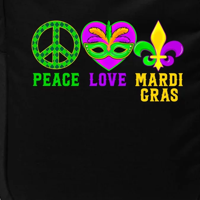 Peace Love Mardi Gras Carnival Costume Mardi Gras Parade Gift Impact Tech Backpack