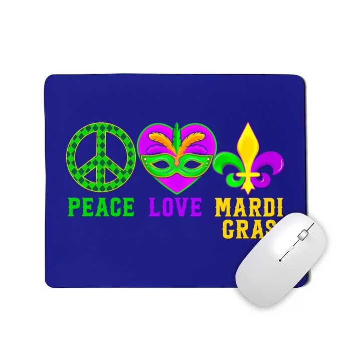 Peace Love Mardi Gras Carnival Costume Mardi Gras Parade Gift Mousepad