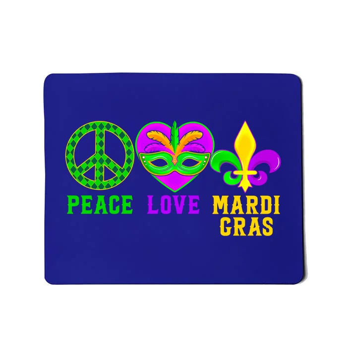 Peace Love Mardi Gras Carnival Costume Mardi Gras Parade Gift Mousepad