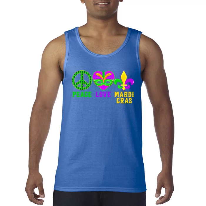 Peace Love Mardi Gras Carnival Costume Mardi Gras Parade Gift Tank Top