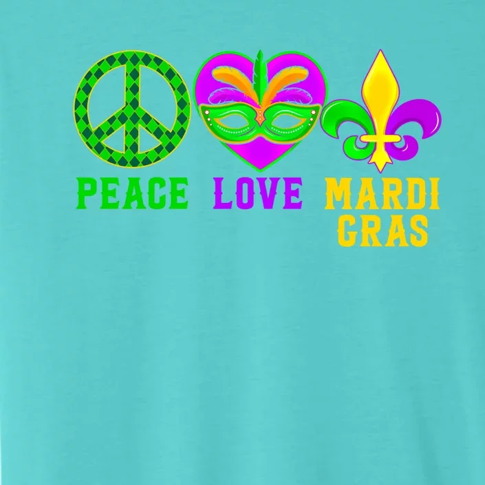 Peace Love Mardi Gras Carnival Costume Mardi Gras Parade Gift ChromaSoft Performance T-Shirt