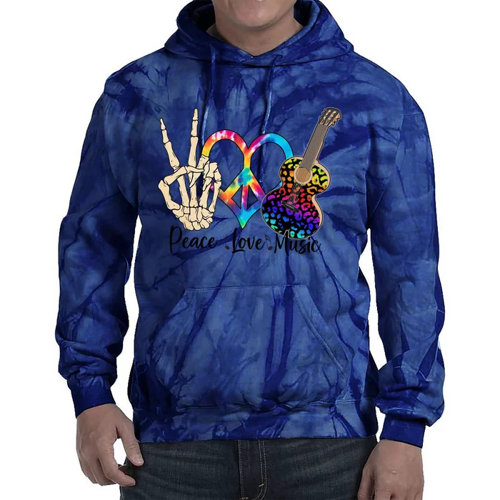 Peace Love Music For Music Lovers Tie Dye Hoodie