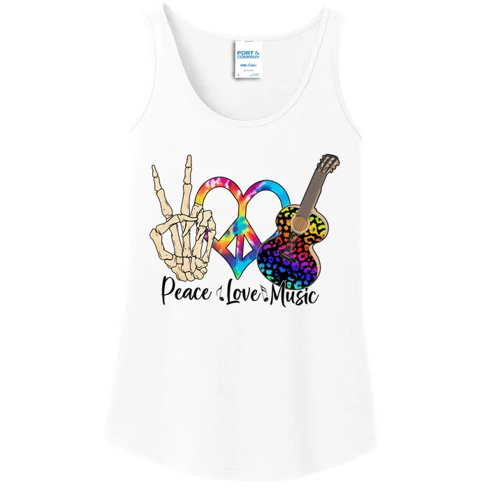 Peace Love Music For Music Lovers Ladies Essential Tank