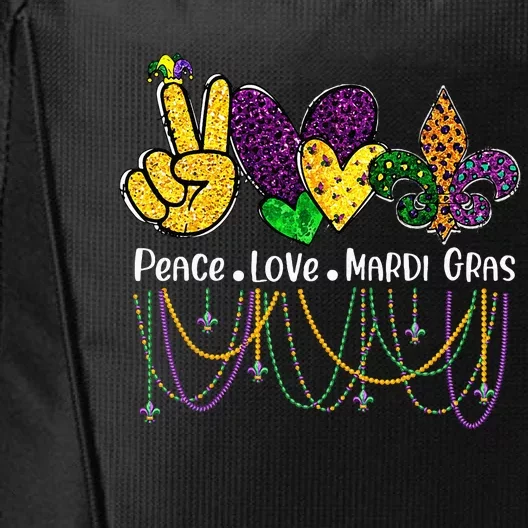 Peace Love Mardi Gras Beads For Women Carnival Parade City Backpack