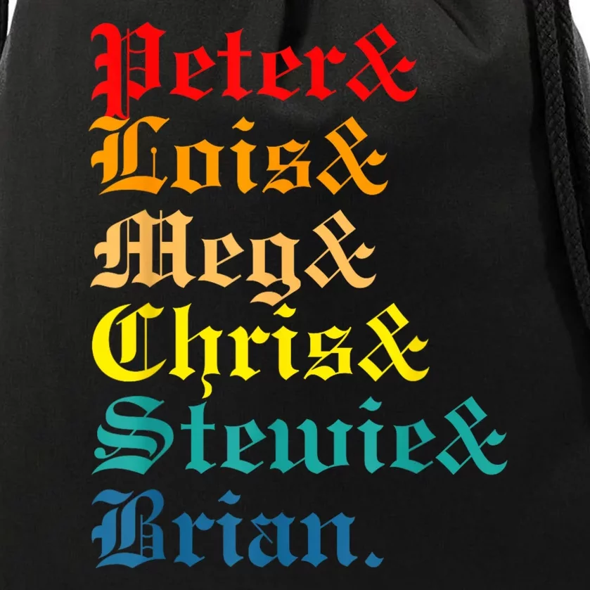 Peter Lois Meg Chris Stewie Brian Drawstring Bag