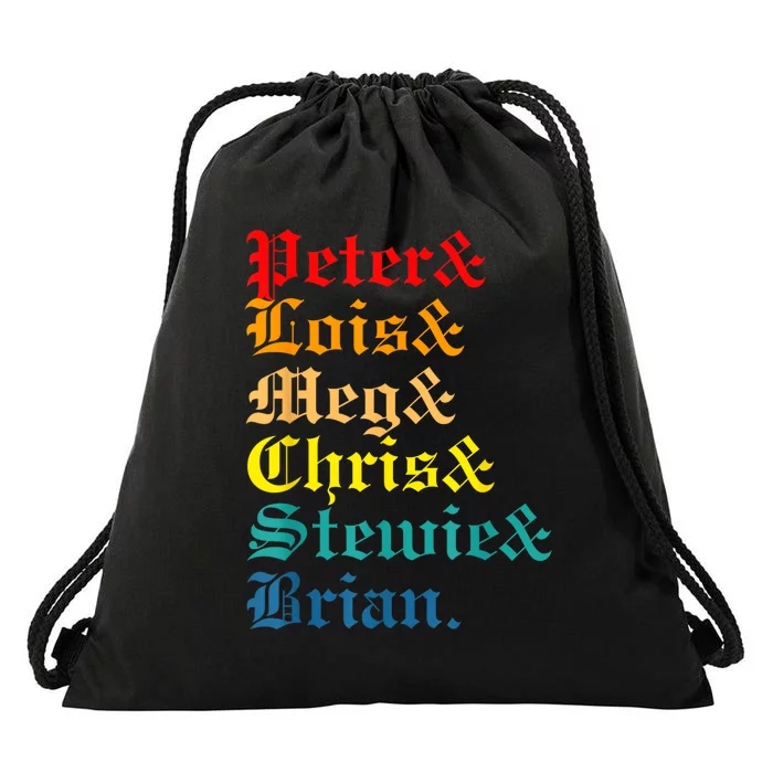 Peter Lois Meg Chris Stewie Brian Drawstring Bag