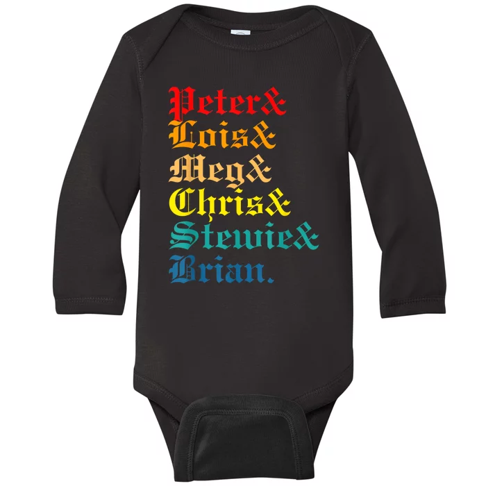 Peter Lois Meg Chris Stewie Brian Baby Long Sleeve Bodysuit