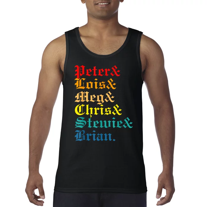 Peter Lois Meg Chris Stewie Brian Tank Top