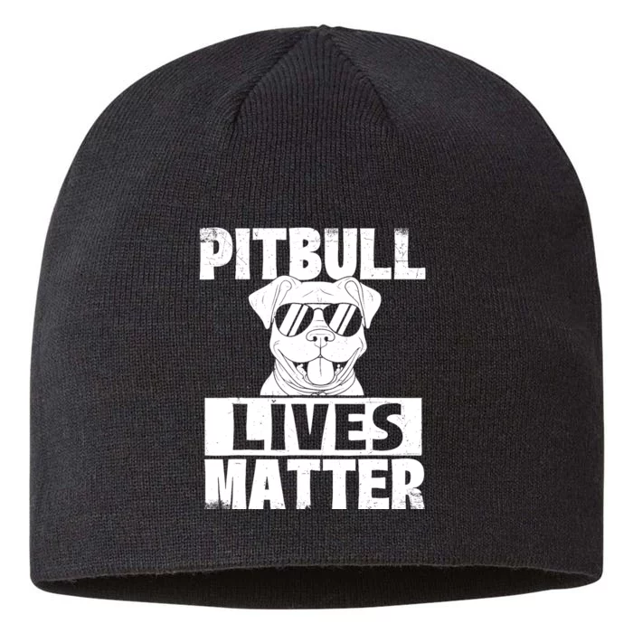 Pitbull Lives Matter Pittie Lover Dog Lover Pet Owner 8 1/2in Sustainable Knit Beanie