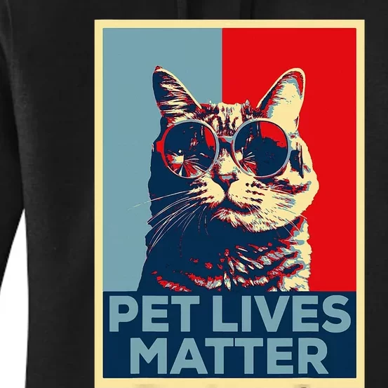 Pet Lives Matter Trump 2024 Poster Trump Cats Women's Pullover Hoodie