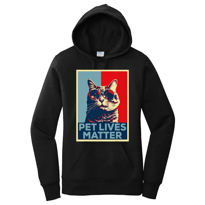 Pet Lives Matter Trump 2024 Poster Trump Cats Women's Pullover Hoodie