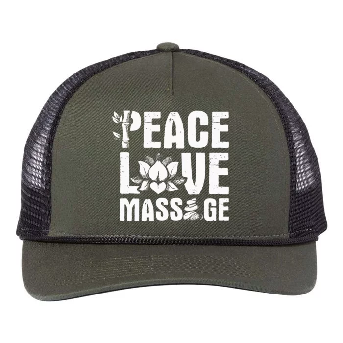 Peace Love Massage LMT Massage Therapist Massotherapist Retro Rope Trucker Hat Cap