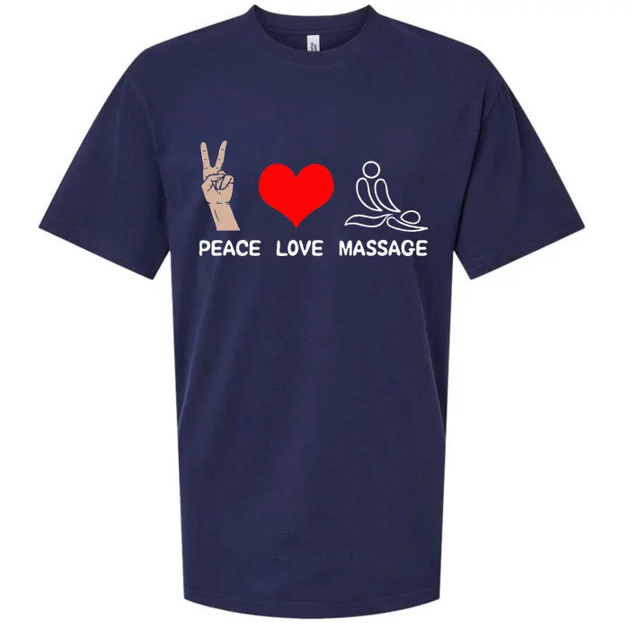 Peace Love Massage Funny Massage Therapist Sueded Cloud Jersey T-Shirt