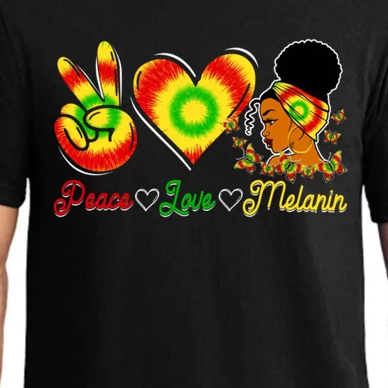 Peace Love Melanin Afro Black History Month Queen Juneteenth Meaningful Gift Pajama Set