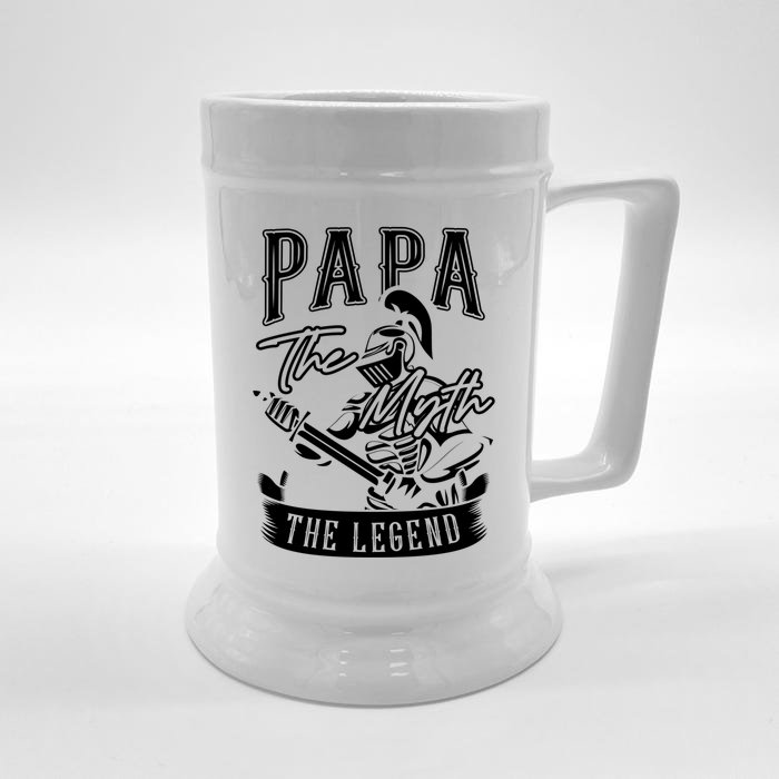 Papa Legend Myth Hero Father Dad Daddy Poppa Stepdad Grandpa Cool Gift Front & Back Beer Stein