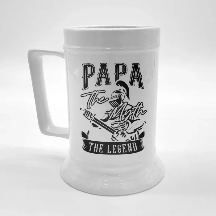 Papa Legend Myth Hero Father Dad Daddy Poppa Stepdad Grandpa Cool Gift Front & Back Beer Stein