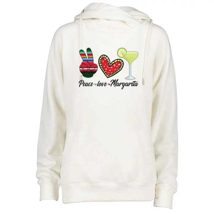 Peace Love Margarita Cinco De Mayo Funny Drinking Party Womens Funnel Neck Pullover Hood