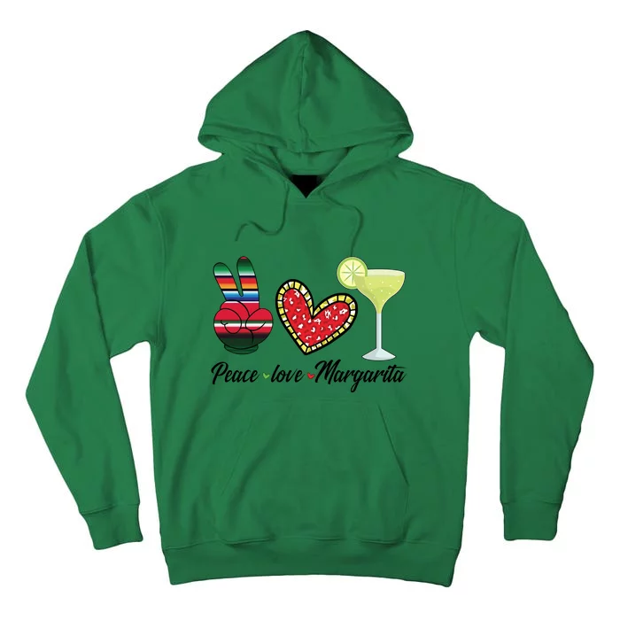 Peace Love Margarita Cinco De Mayo Funny Drinking Party Tall Hoodie